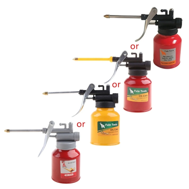 

1 шт., высокое качество, 250 мл, масляная банка с носиком, насос для большого пальца, мастерская, масленка, красная