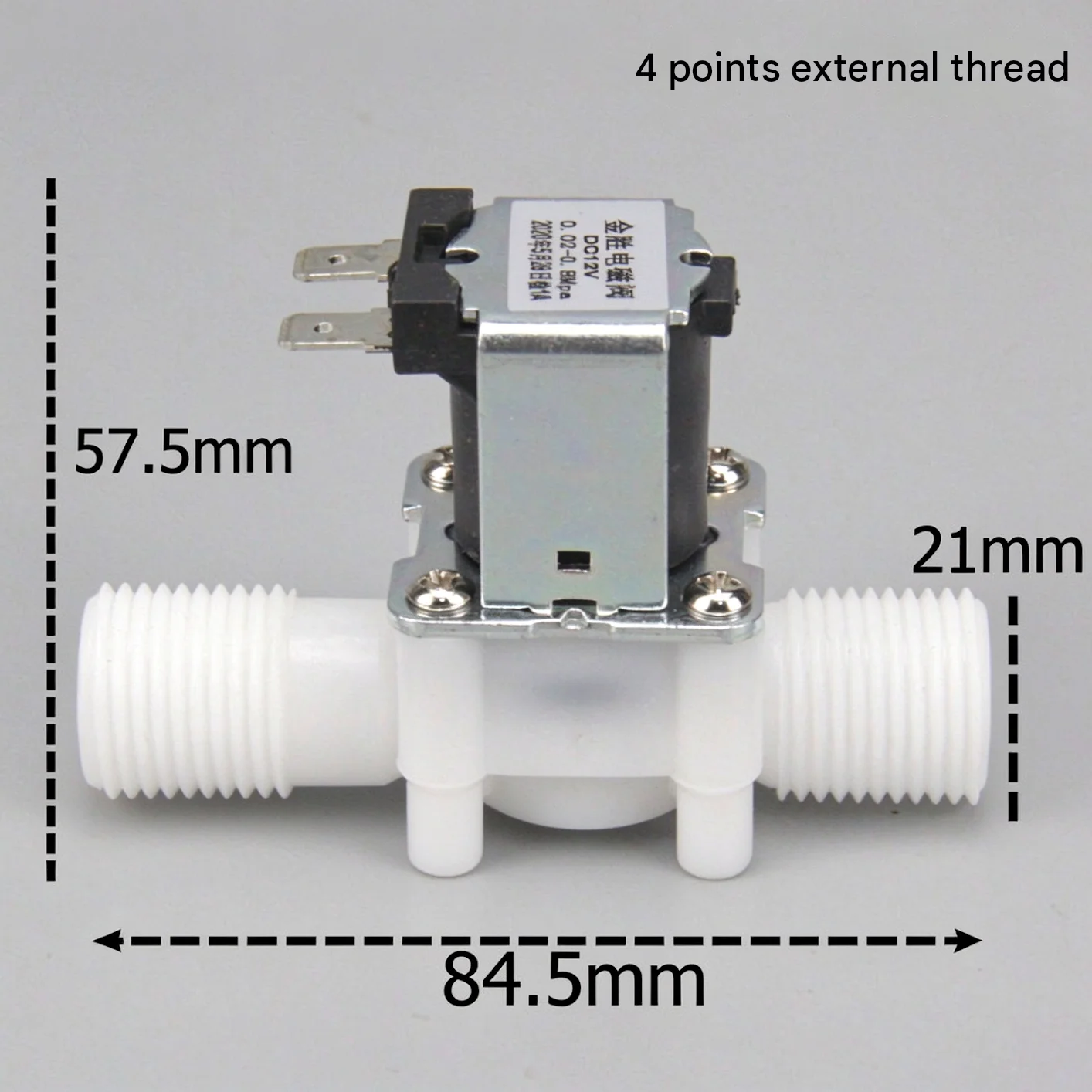 Plastic Solenoid Valve Normally Closed AC220V DC24V DC12V Water Inlet Valve 1/2