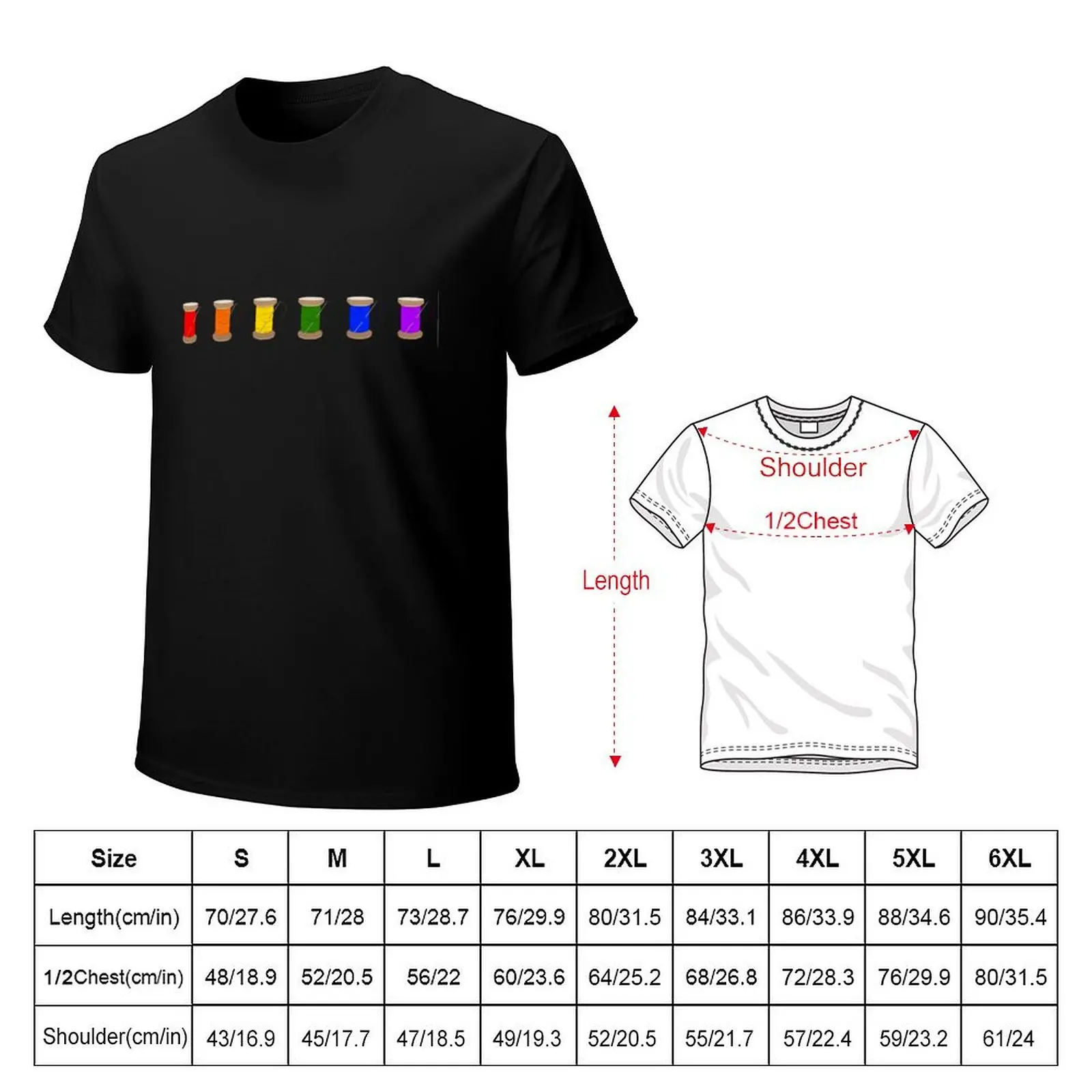 Thread Spool (Rainbow) T-Shirt Sporty Breathable Short Sleeve T-Shirt
