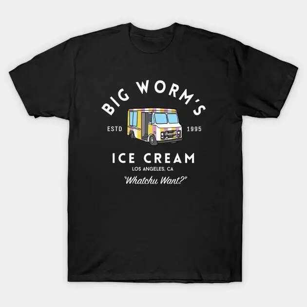 Big Worm s Ice Cream - Whatchuwant Logo American T-Shirt Size S-3XL Fastship