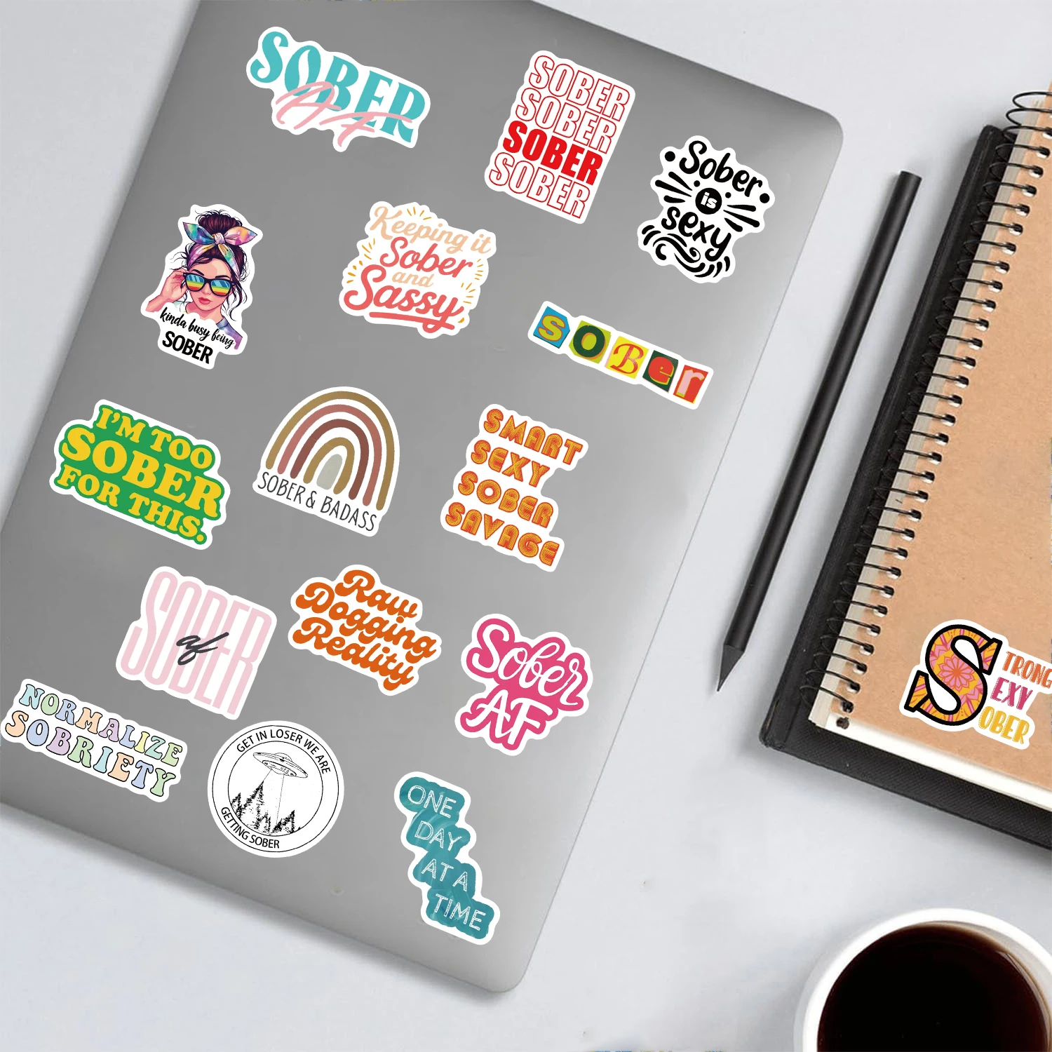 50PCS Sober Rewards Sticker Motorcycle DIY Landscape Creative Living Room Phone Streetwear Luggage Stationery Bedroom Stickers