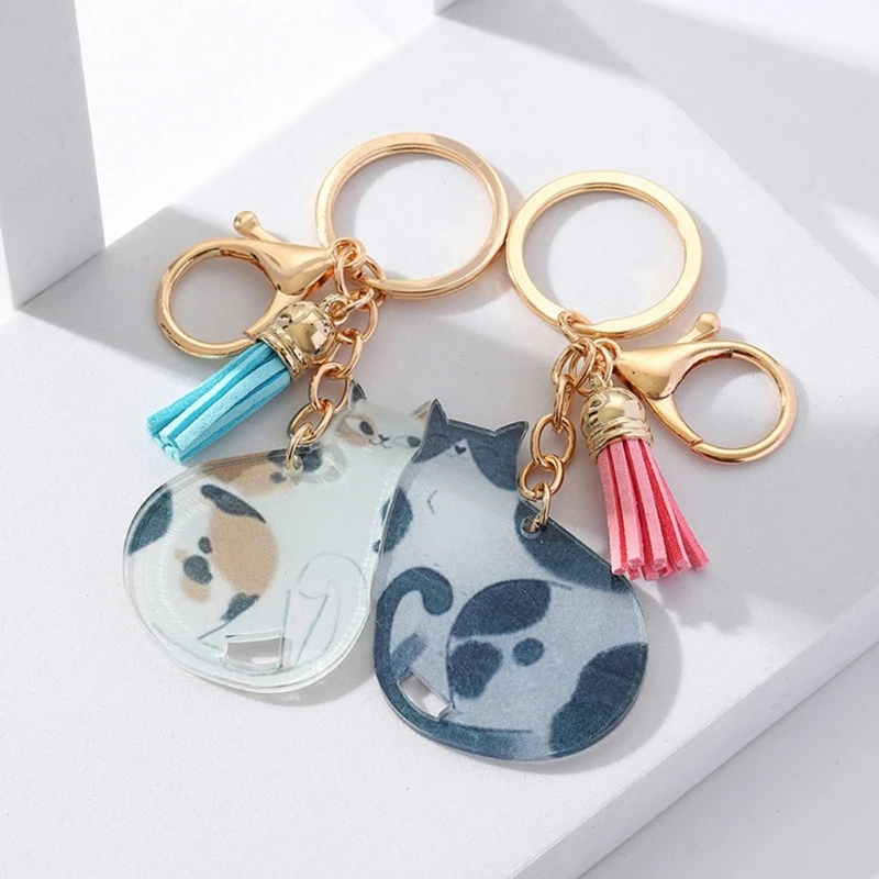 2pcs Acrylic Hedgehog Charm Keychains Parent-Child Couple Matching Keyring Bag Pendant Keys Holder Handbag Accessories