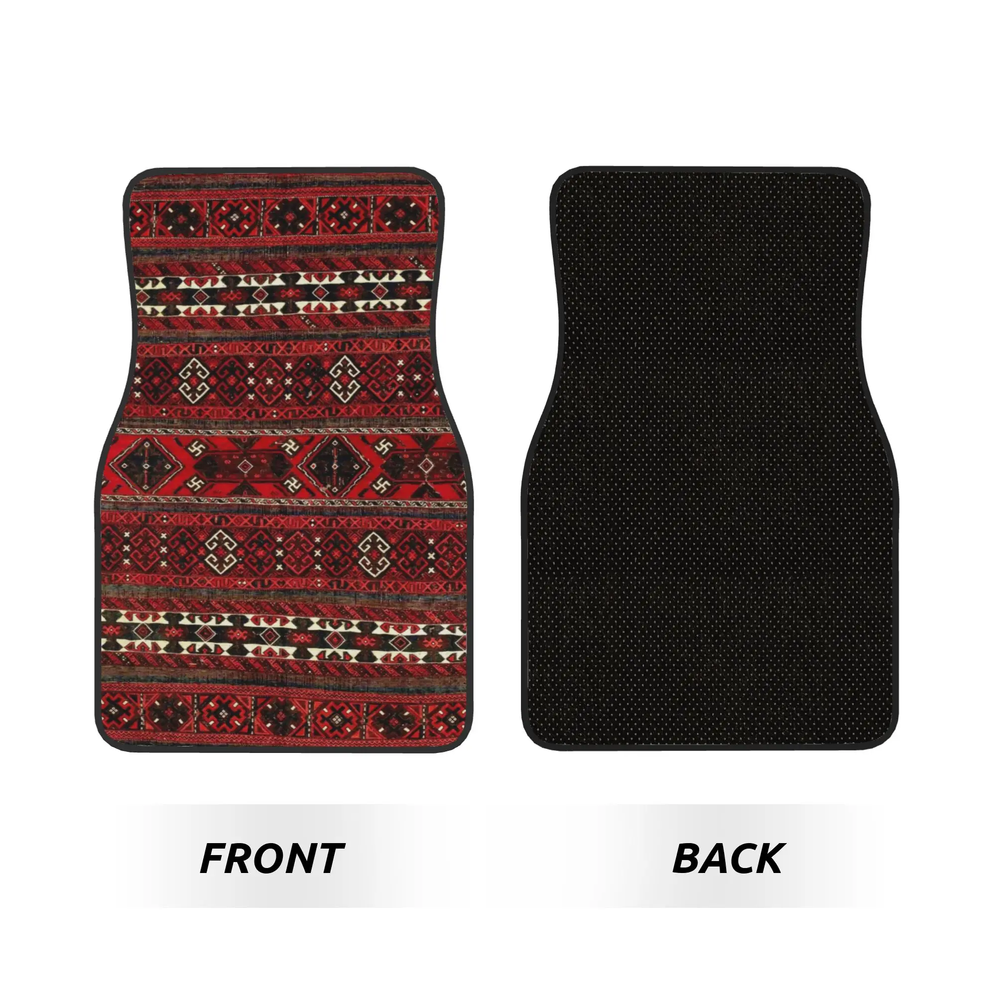 Baluch Flatweave Afghanistan Rug Car Floor Mats of 4 Pieces Turkish Kilim Ethnic Universal Car Front Rear Carpets Foot Mats
