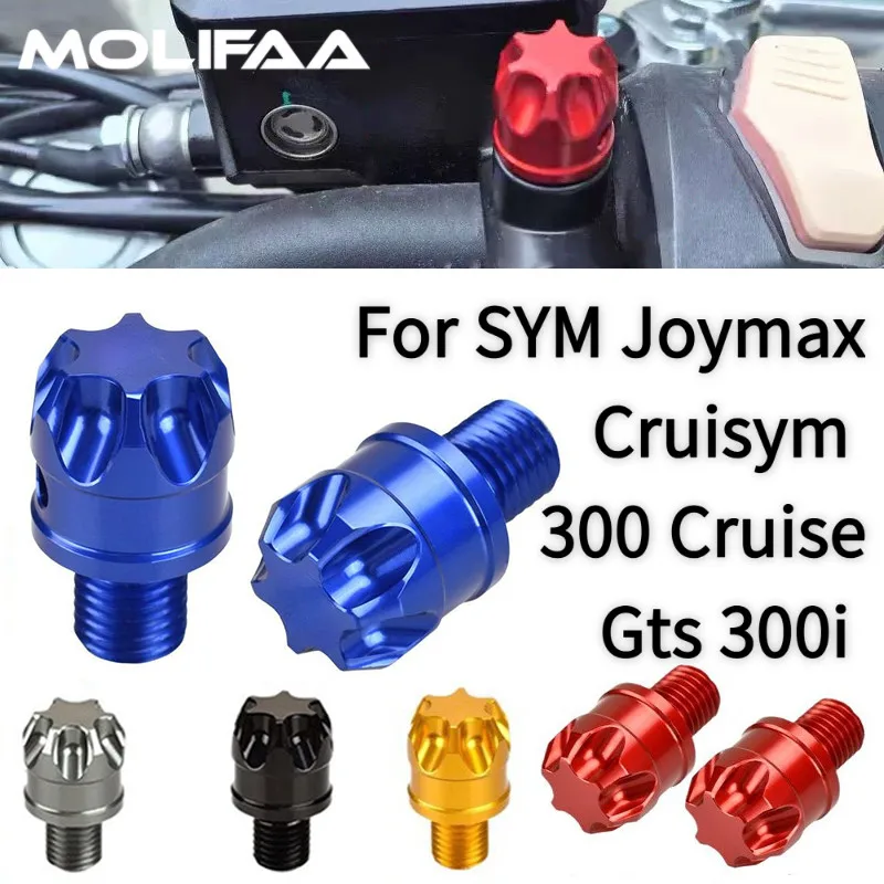 M10 * 1.25 ل SYM Joymax Cruisym 300 كروز Gts 300i مرآة ثقب التوصيل غطاء الترباس دراجة نارية CNC مرآة الرؤية الخلفية مسامير الزخرفية #1
