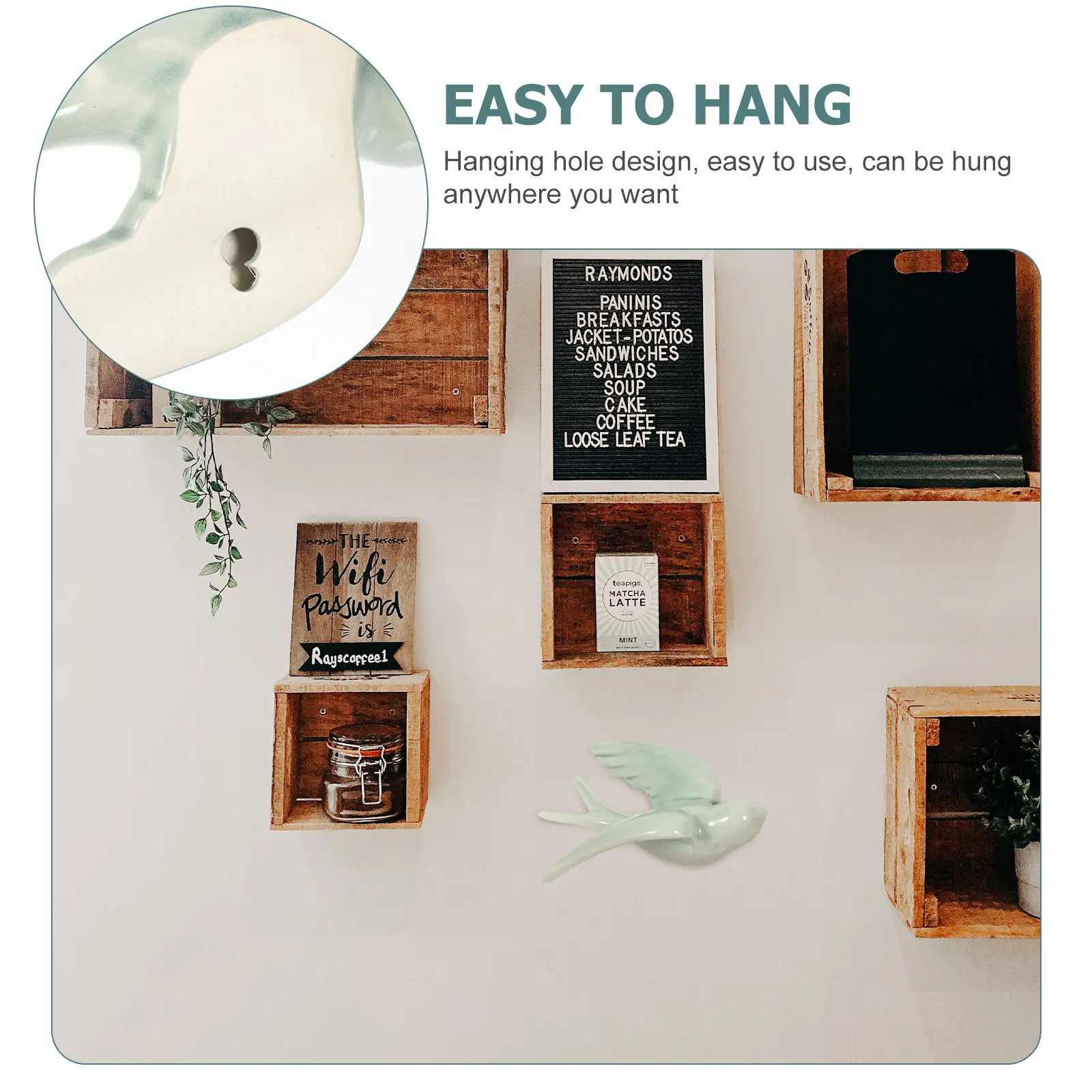 Bird Wall Adornment Ceramic Bird Sculpture for Living Room Bedroom Hallway Corridor Wall Decor Stylish Functional Art Piece