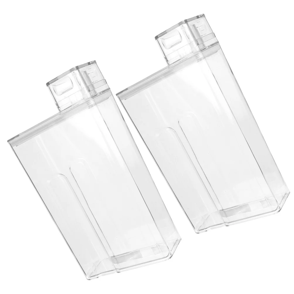 

2Pcs Laundry Detergent Storage Box Transparent Pet Sub Bottle for Powder Liquid Reusable Airtight Container Portable Refillable