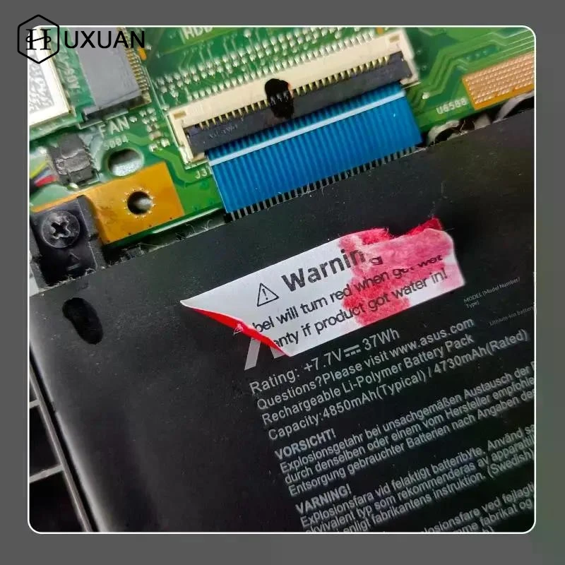 

100pcs 30x9mm Liquid Detection Label Water Sensitive Sticker Turn Red/Blue When Got Wet Device Potential Damage Indicator