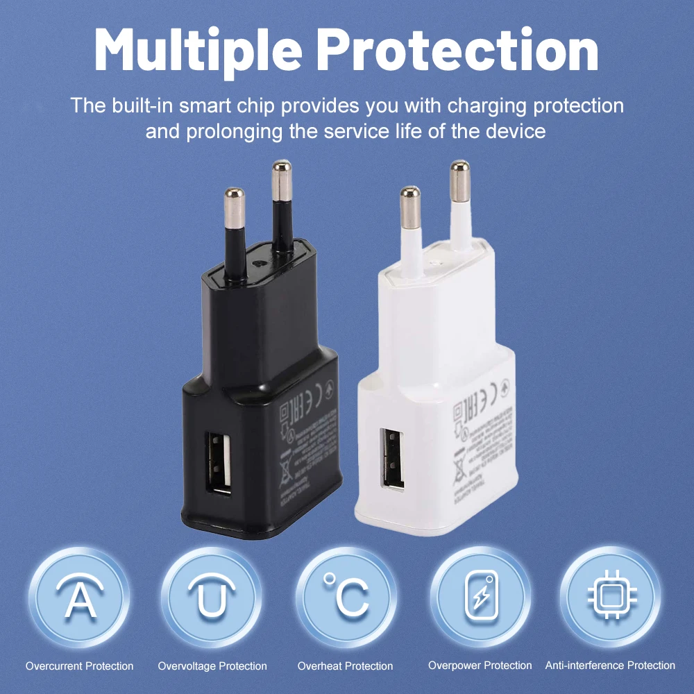 5W USB Wall Charger Power Supply 5V 1A Universal Portable Travel Power Compatible With Samsung iPhone image 2