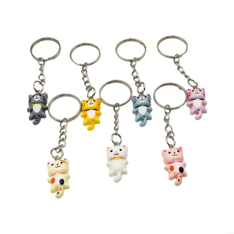 Adorable Resin Keyrings Ornament Lightweight Cats Keychain With Resin Designs Bag Adornment For Easy Carrying