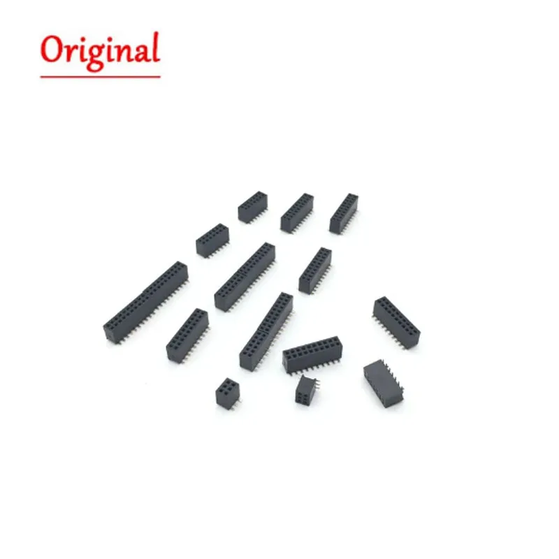 10PCS 1.27mm 1.27 Double Row Female Breakaway PCB Board Pin Header socket Connector Pinheader 2*5 2*10 2*12 2*15 2*20 2* 3-50P