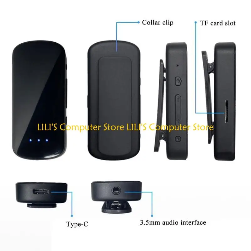A52B 2 في 1 COMPATING5.1 جهاز استقبال جهاز الإرسال LAVALIER 3.5 AUX ADAPTER WIRELECT