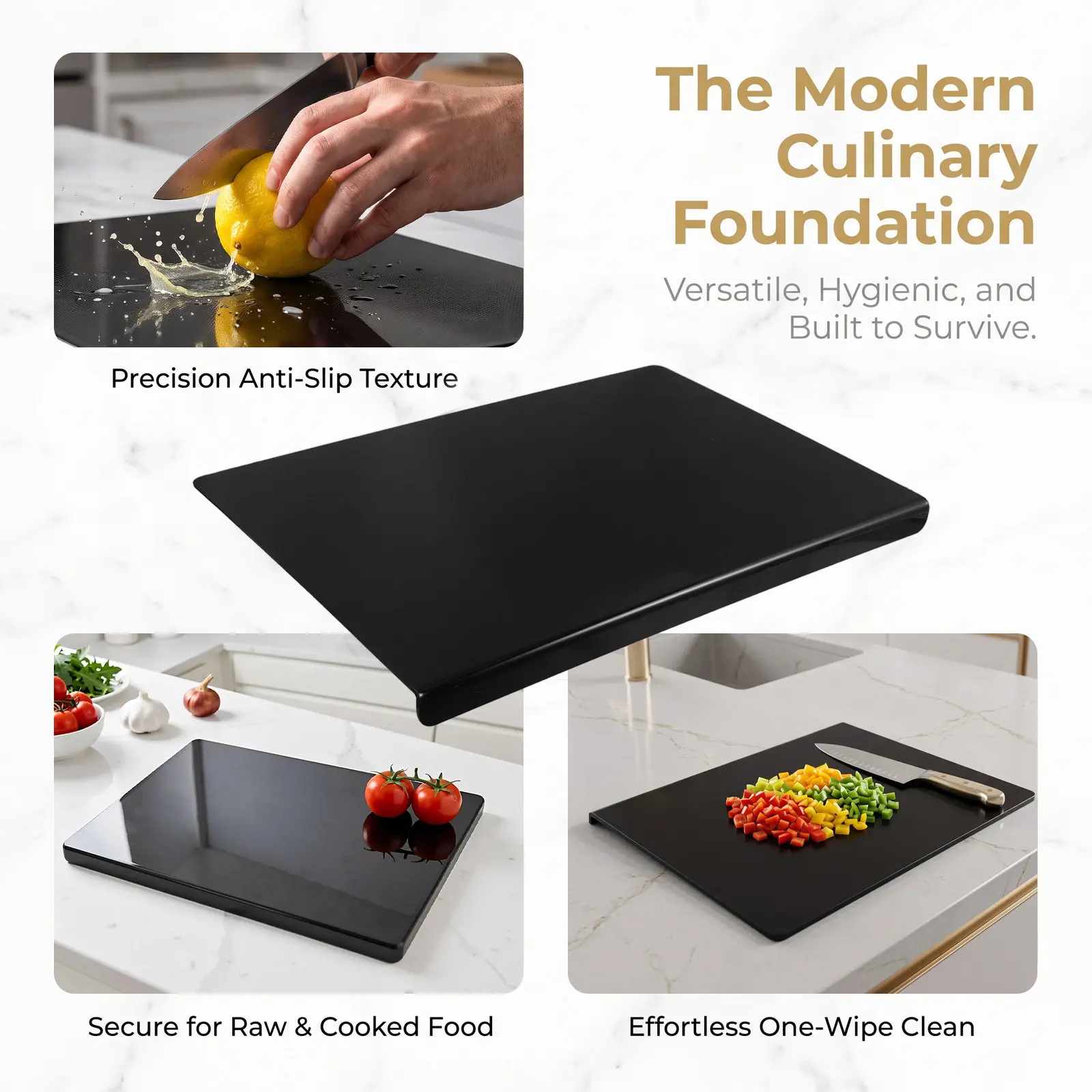Black Acrylic Cutting Board Lip Edge 157x118 Kitchen Countertop Protector Nonslip Shatter Resistant Chopping Board Over Sink