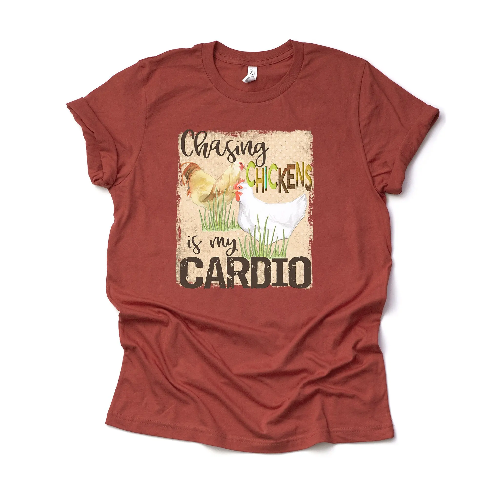 Chicken Mom Life Chasing Chickens Is My Cardio Design On Premium Bella Canvas Unisex Shirt 3 Color Choices Plus Sizes Available