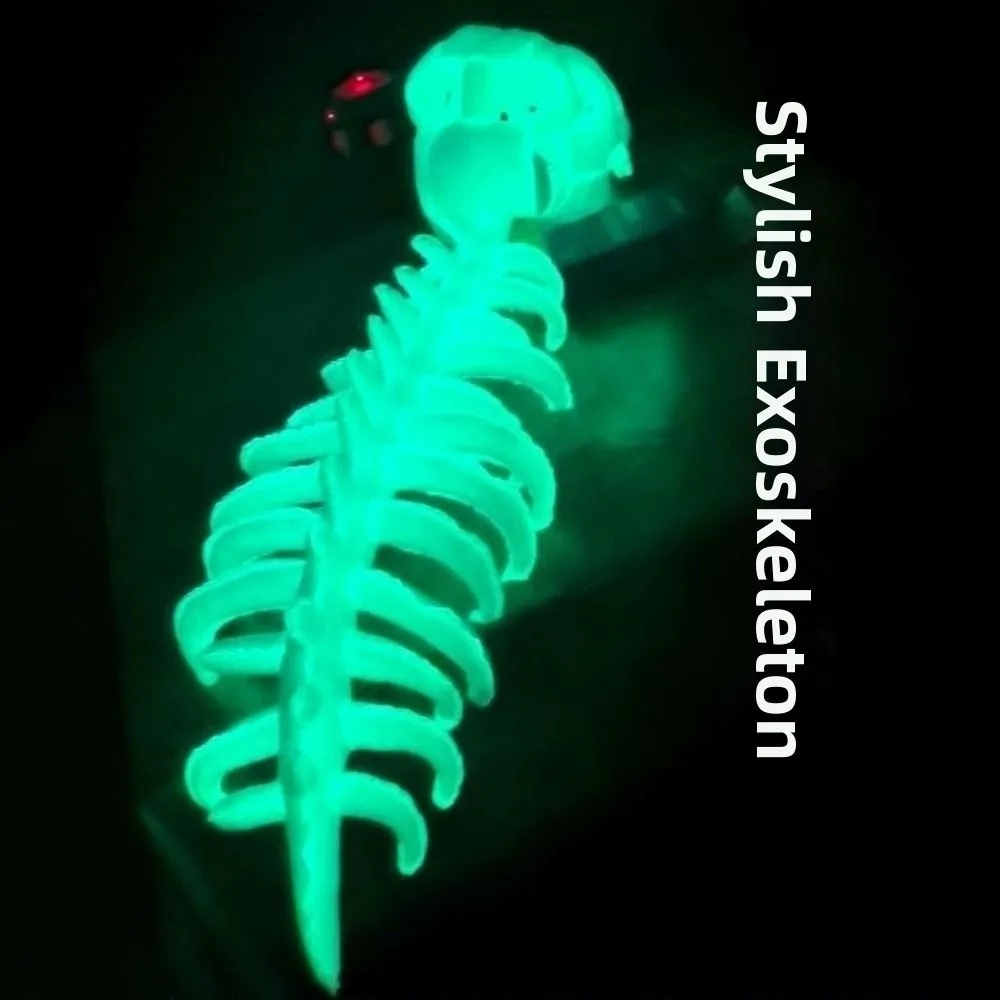 Luminous Dinosaur Skeleton Mask Headgear 3D Glow in The Dark Dinosaur Bone Head Hat Cool 75/116CM Dinosaur Costume
