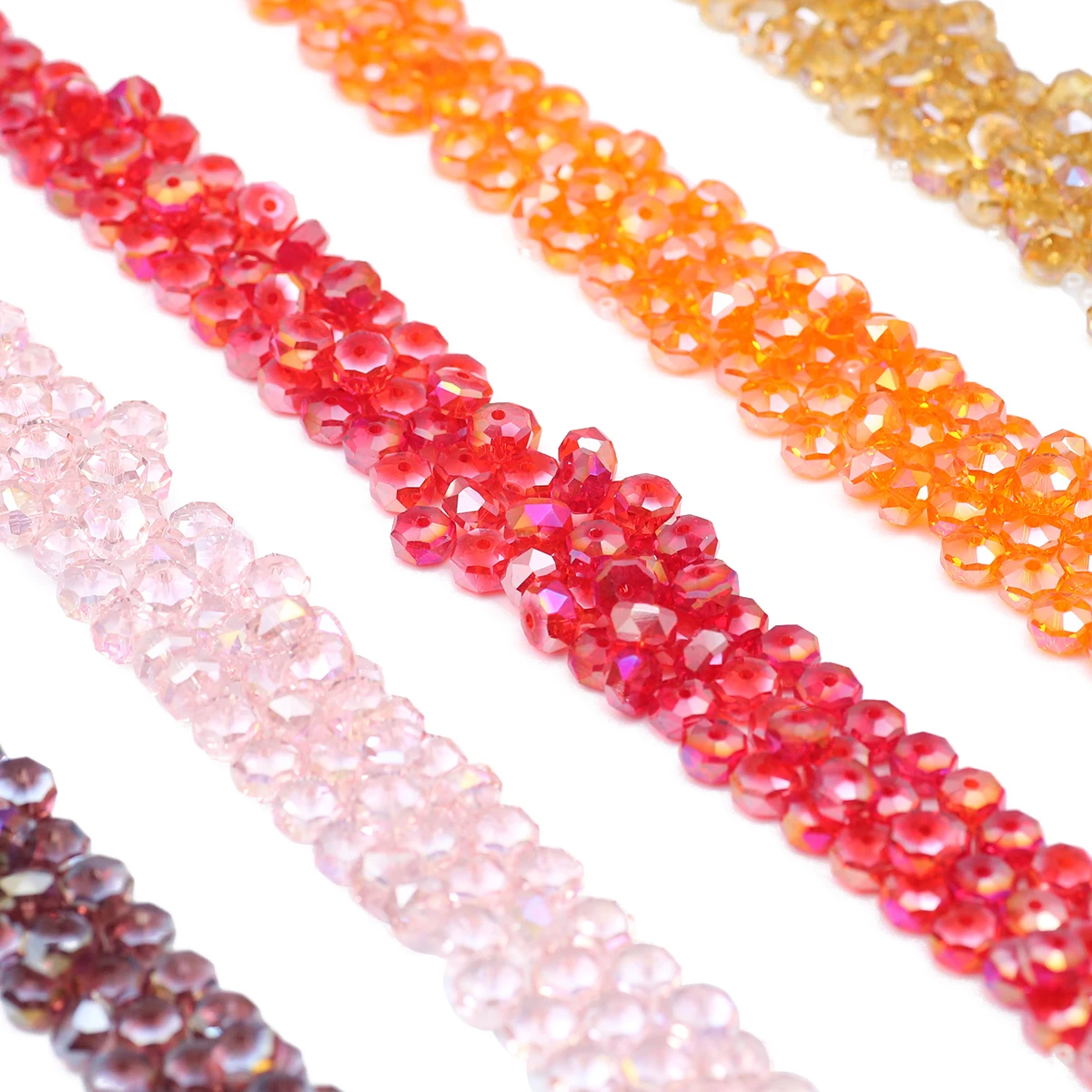 

8mm 50/100pcs Rondelle Faceted Crystal Glass Beads Round Loose Wheel Beads For Jewelry Bracelets Necklace Making DIY Accessories