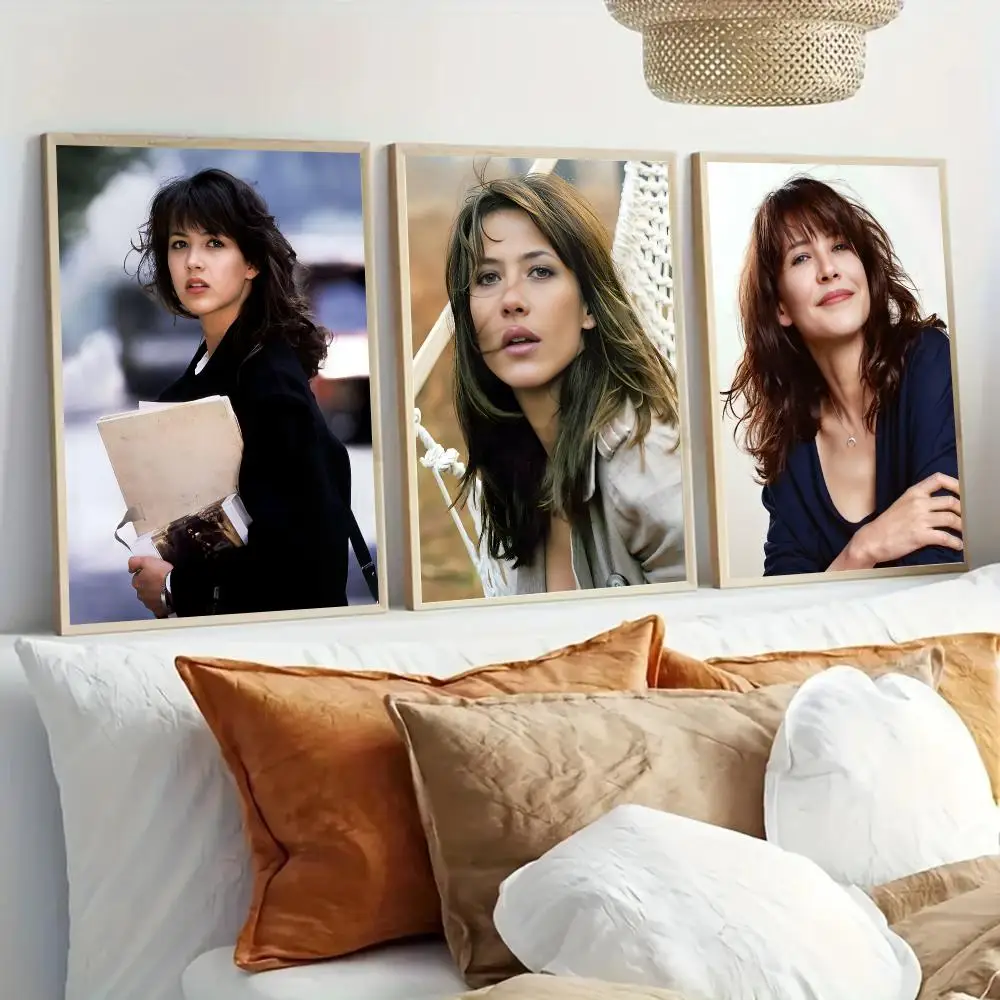 S-Sophie Marceau Hot Actor Poster Modern Home Living Bedroom Bar Hallway Waterproof Wall Art Aesthetic Decor