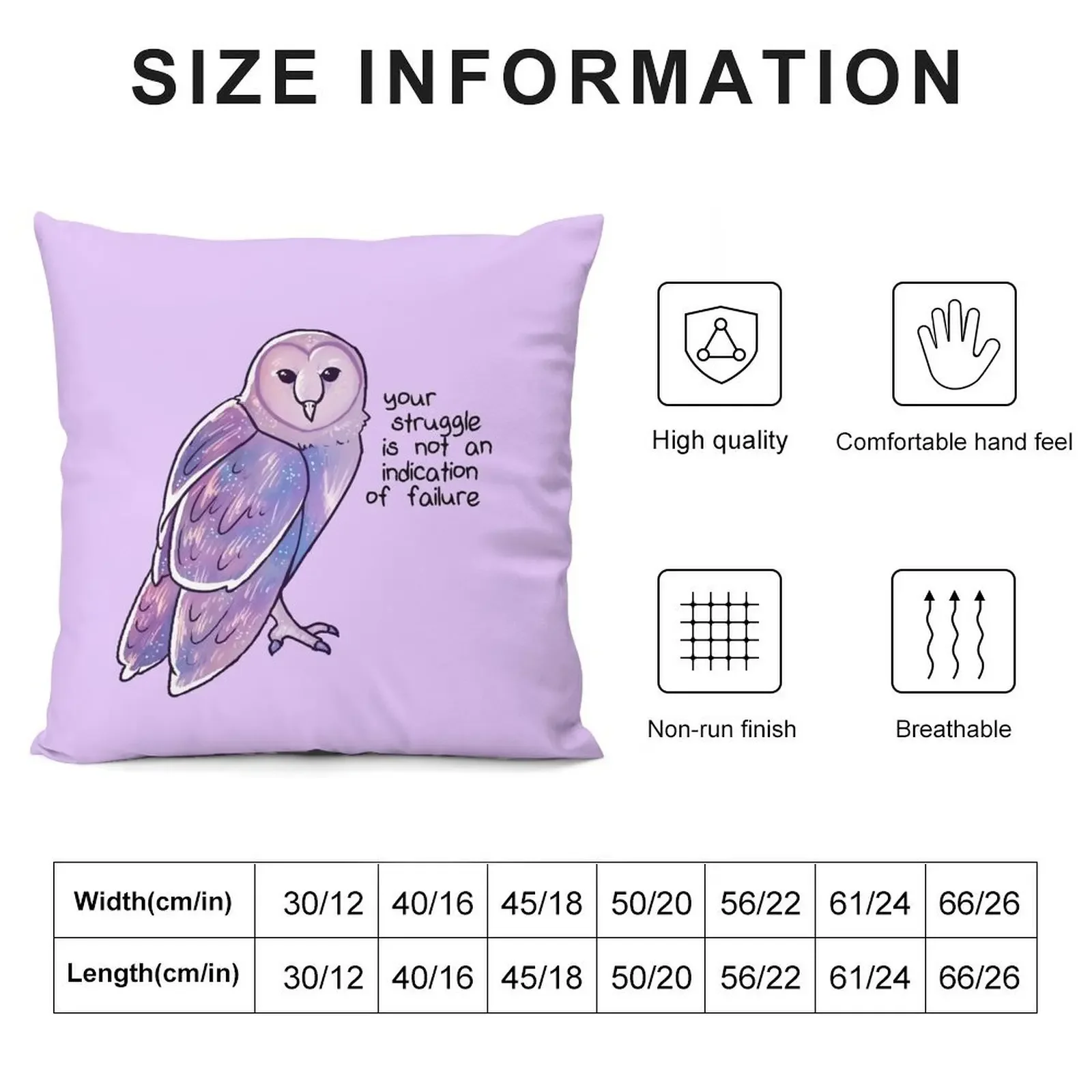 Your Struggle is Not an Indication of Failure Galaxy Sparkle Owl Throw Pillow Couch Cushions Throw Pillow Covers pillow