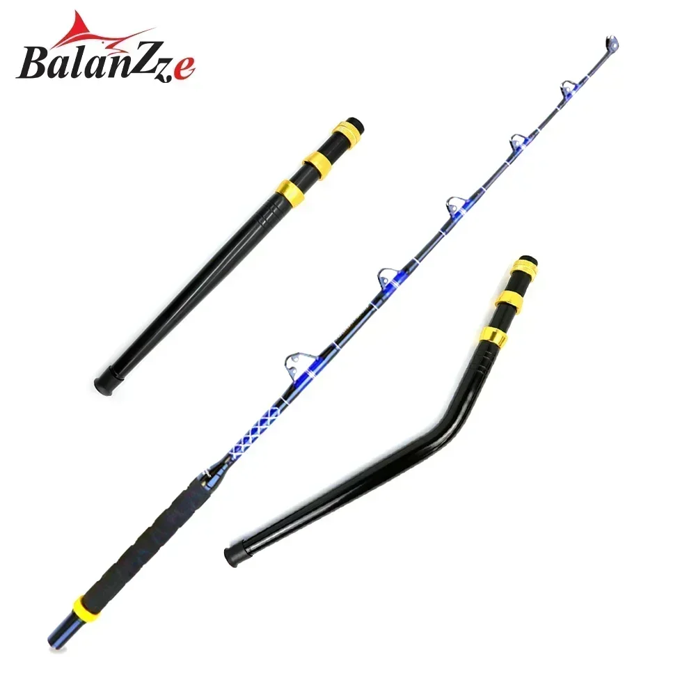 Balanzze  Big Game Rod 6 Feet 30lbs-130lbs 5+1 Guides Sea Fishing RodWith Straight Bent Handle Saltwater Heavy Duty Trolling Rod