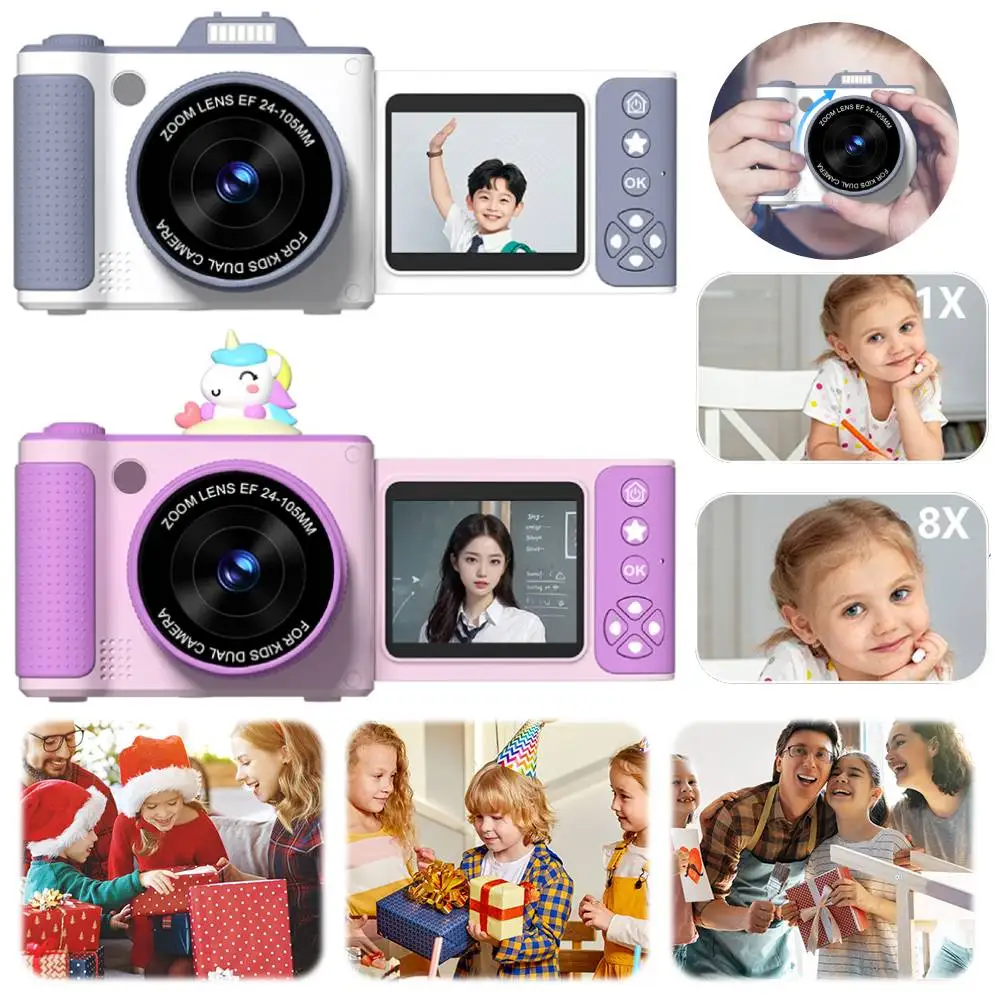 

Цифровая камера S6 4K, детская камера с 8-кратным зумом, 100 Вт, ретро CCD, портативная камера, 2,4-дюймовый экран, селфи-камера для девочек и мальчиков, подарки