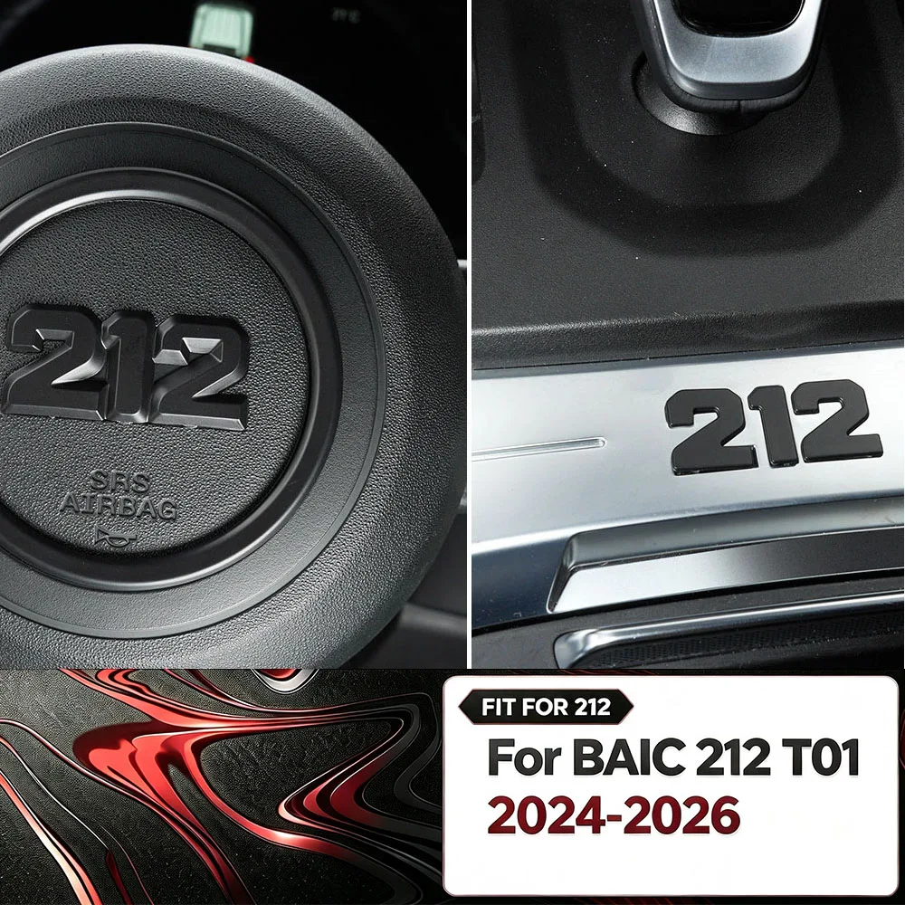 Fit For BAIC 212 T01 2024-2026 Car Steering Wheel Badge Decal Shift Console Trim Explorer 01 Dedicated Interior Accessories