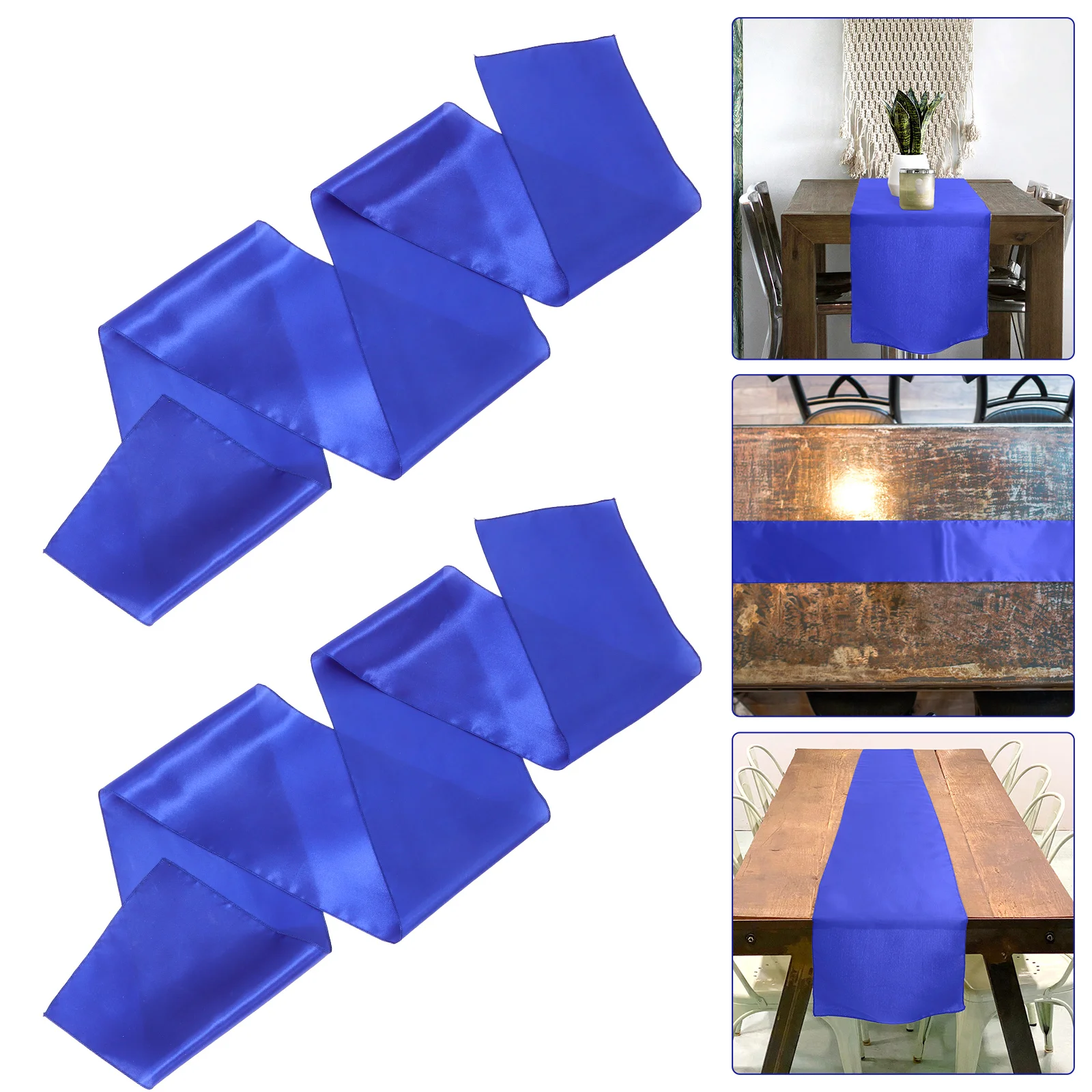 

5 Pcs Wedding Decor Table Runner Artificial Cover Reception Decorations Satin Birthday