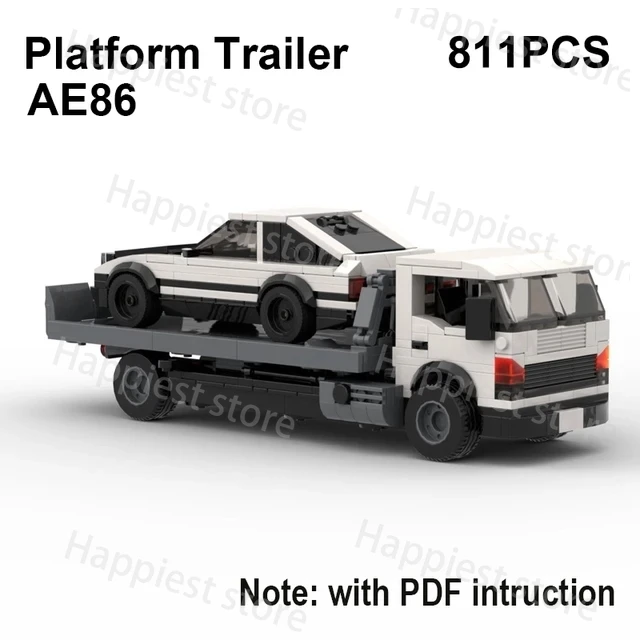 MOC City Military Car Vehicals Flatbed Trailer Truck Building Blocks G63 SUV AE86 GTR R32 Model Combat Bricks Sets Boy Toys