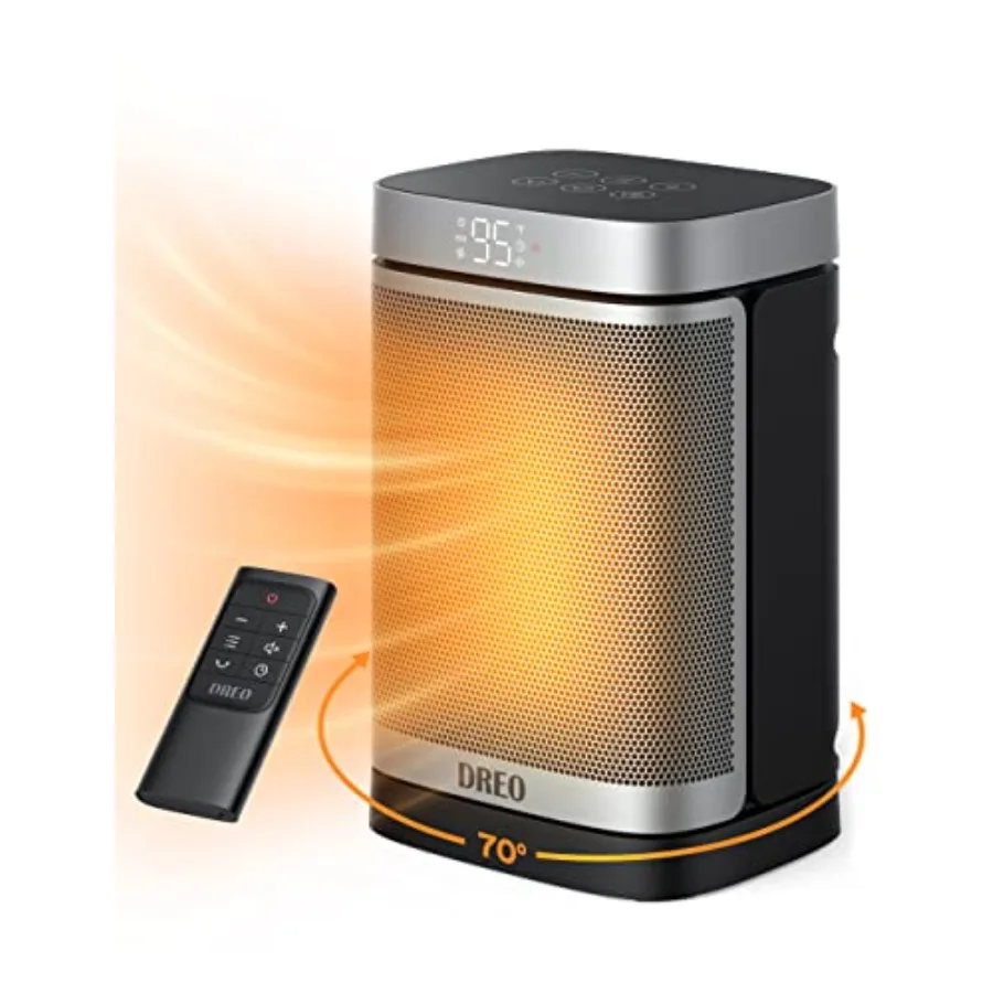 

Space Heater 1500W Portable Electric Heaters for Indoor Use PTC Ceramic Heater for Office with Remote Thermostat 70°Oscillation