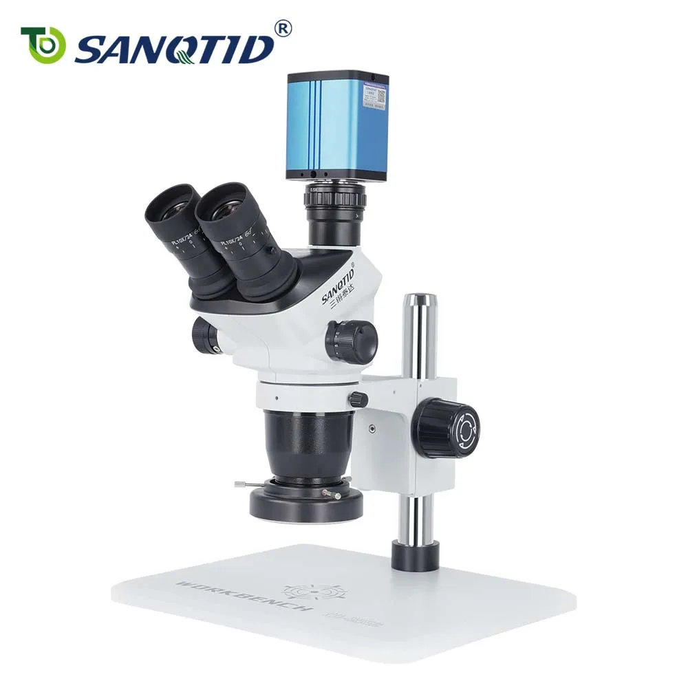 Digital Trinocular Microscope Autofocus Camera Stereo Microscope With Stand for Mobile Phone Repair