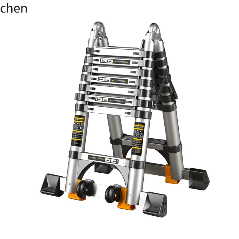 HXL Telescopic Ladder Aluminum Alloy Thickened Engineering Wall-Mounted Lift Multi-Functional Telescopic Ladder