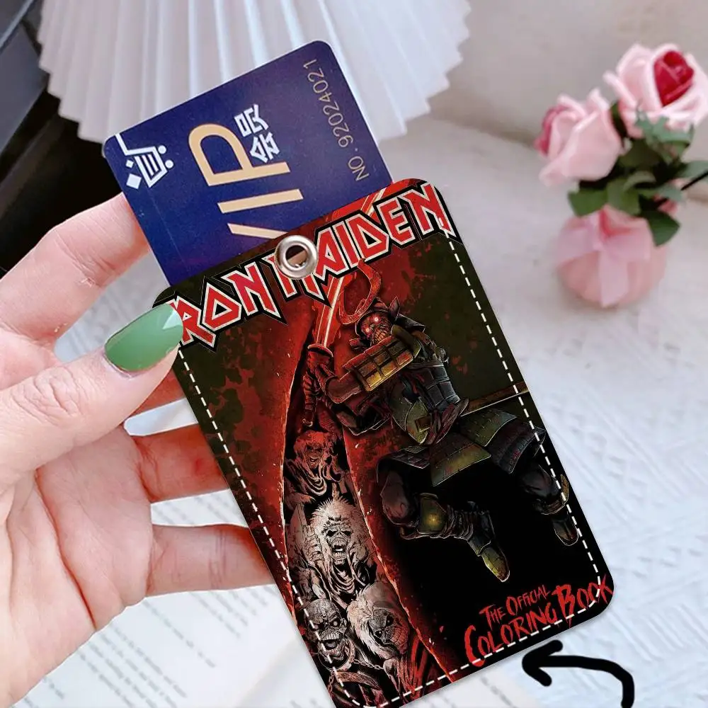 الفرقة I-Iron M-Maiden 1 قطعة حافظة بطاقات الوصول حافظة بطاقات جلدية المفاتيح حلقة رئيسية باب الوصول العلامات حافظة بطاقات الهوية المفاتيح #6