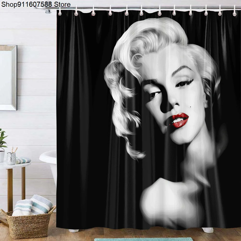 Marilyn Monroe zasłona prysznicowa wodoodporna kurtyna łazienkowa tkaniny zestawy prysznicowe Drop Shipping 1pc niestandardowe