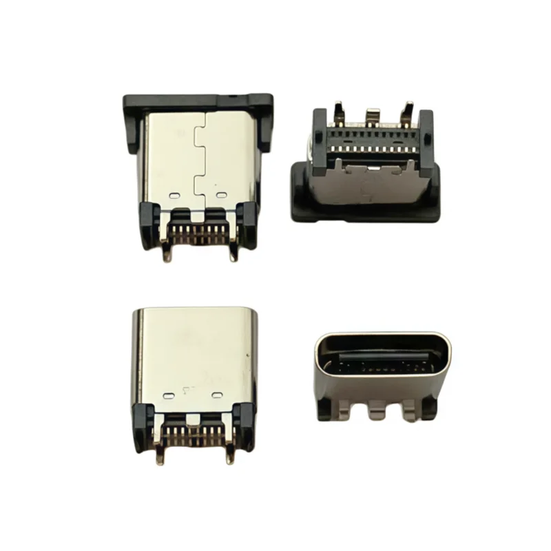 Micro USB 3.1 Type C Jack Plug Female Socket Connector Full Sticker 24 Pin Vertical 180° Degrees 5.6-9.3H Height SMD SMT DIY PCB