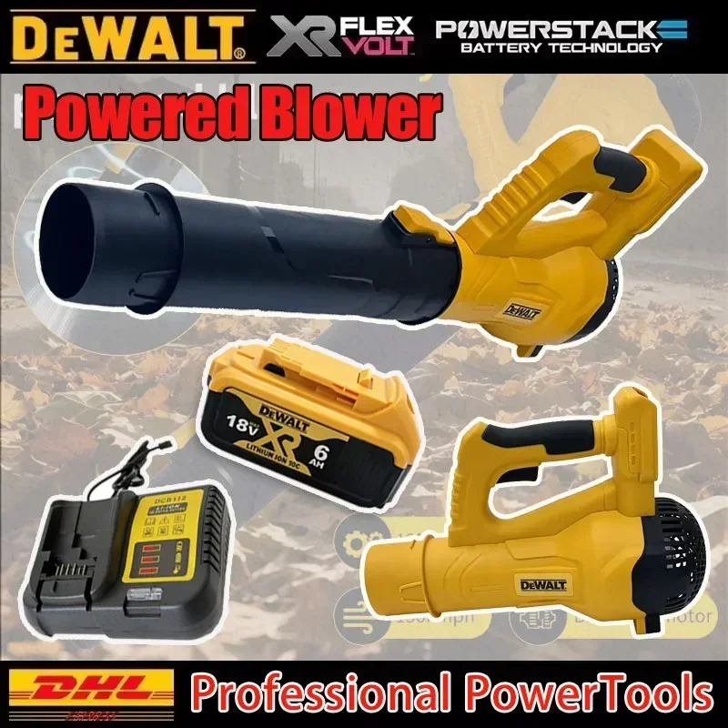 

Аккумуляторная воздуходувка Dewalt с длинной трубкой для уборки листьев, снега и мусора в саду и на участке, с зарядным устройством