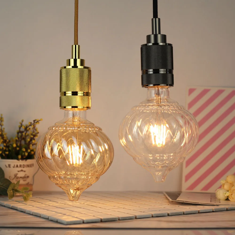 G125 LED Filament Bulb Spiral Light Retro Vintage Lamps Decorative Lamp Edison Bulb Incandescent Lamp Filament Light Bulb Home