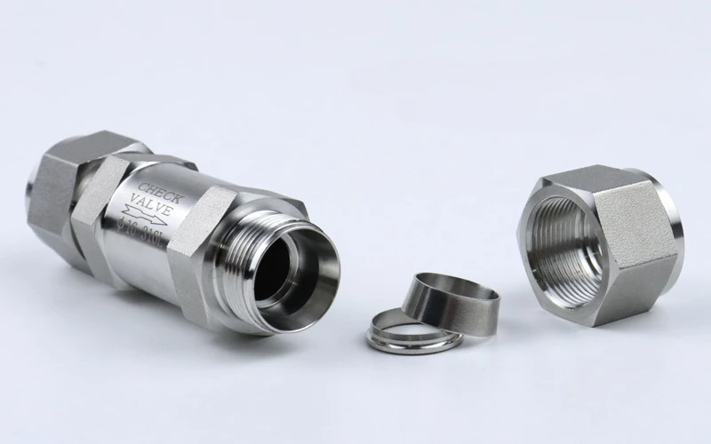 3 4 6 8 10 12-20 mm 1/8" 1/4"-1" Rohrkompressionsverschraubung 304 316 Edelstahl Rückschlagventil Wasser Gas Öl Hochdruck 6000 PSI – Detail 1