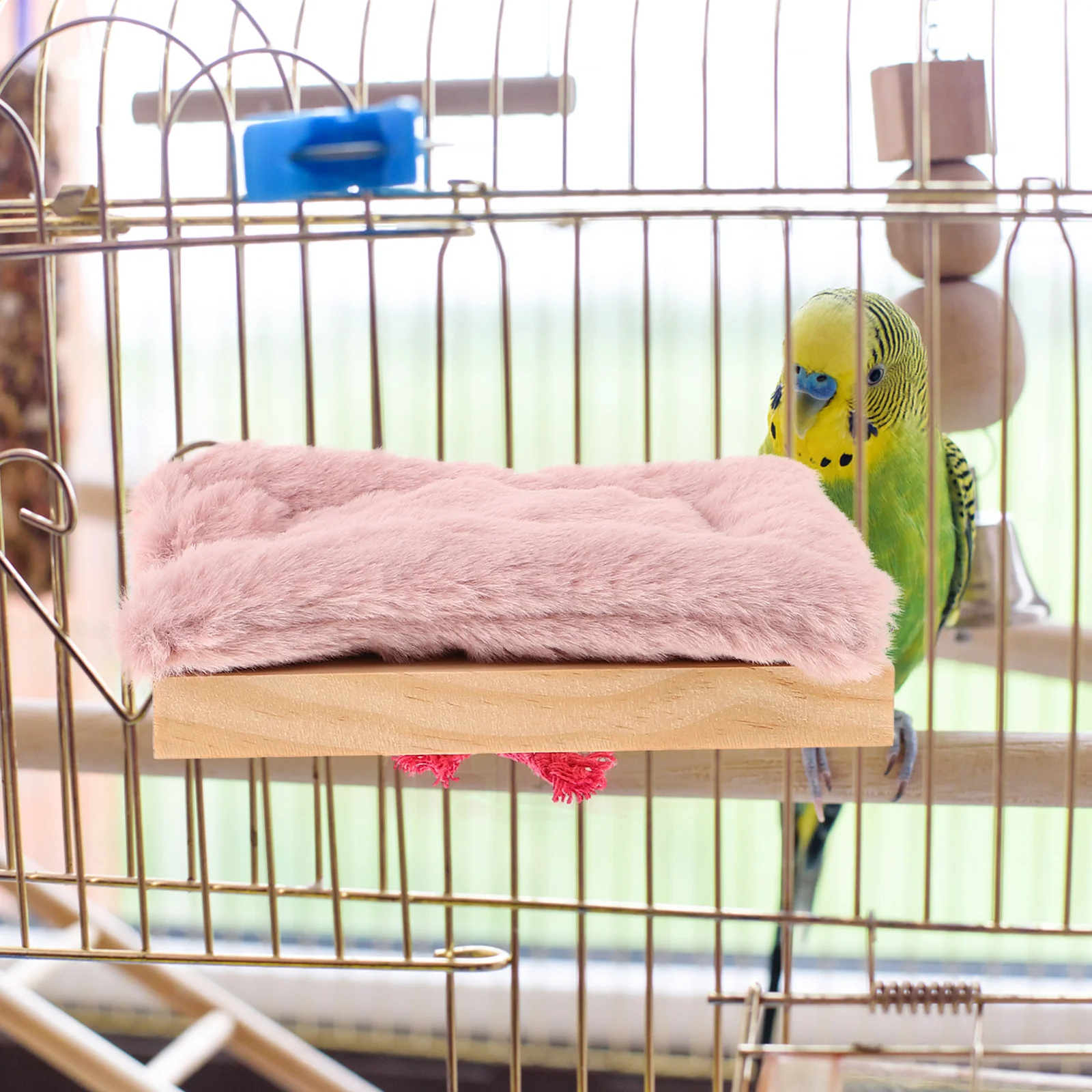 

2pcs Platform Bird Perch Stand With Warm Mat Parrot Playground For Cage Interactive Training Playstand - Large