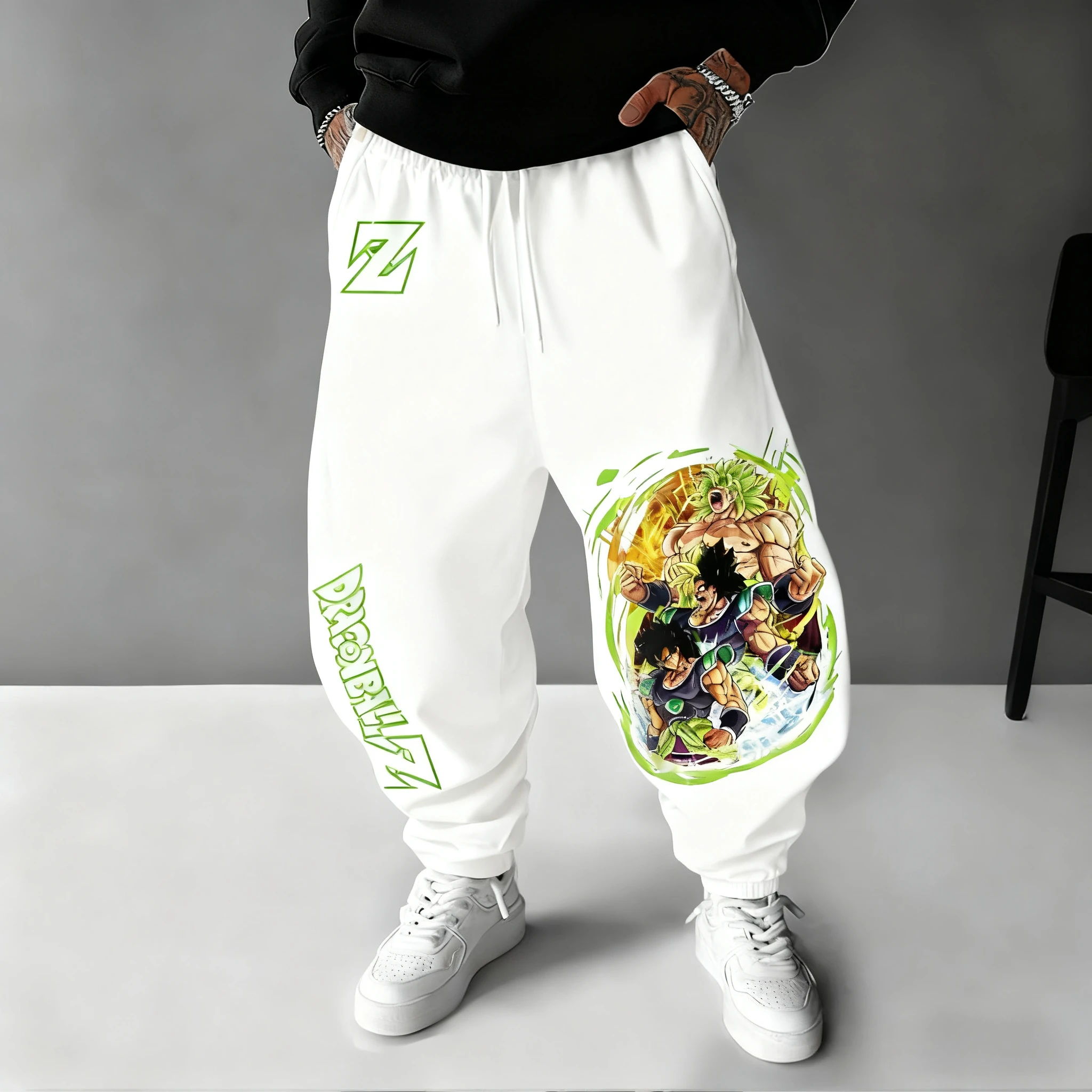 Dragon Ball Heren Joggingbroek 2023 Herfst/Winter Nieuwe Stijl Broly Anime Samenwerking Amerikaanse Hip Hop Losse Casual taps toelopende broek