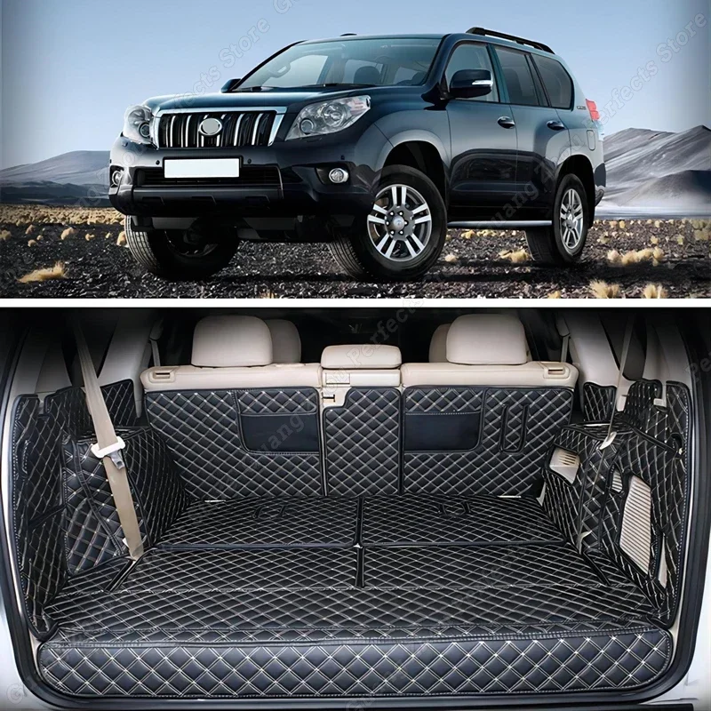 Cargo Liner Boot Carpet For Toyota Land Cruiser Prado 150  7 Seats 2010-2018 Full Surrounded Durable Leather Fission Floor Mats