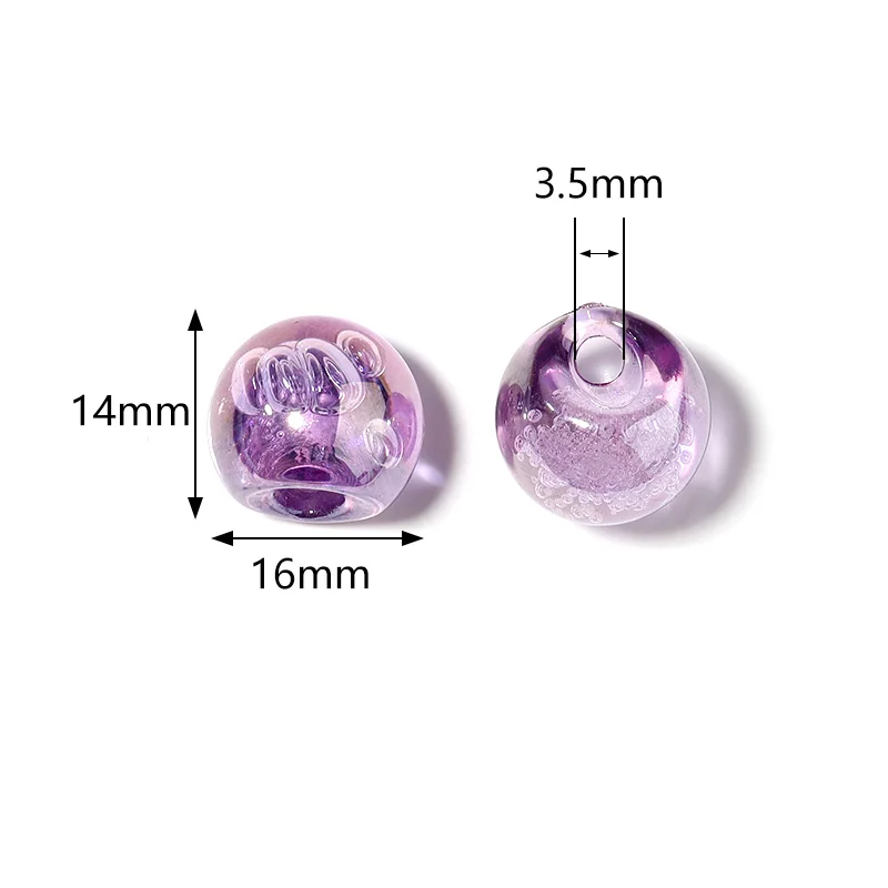 10pcs Water Cracked Crystal Acrylic Bead 14x16mm Mix Color Round Loose Beads for Jewelry Making DIY Bracelets Necklace Findings