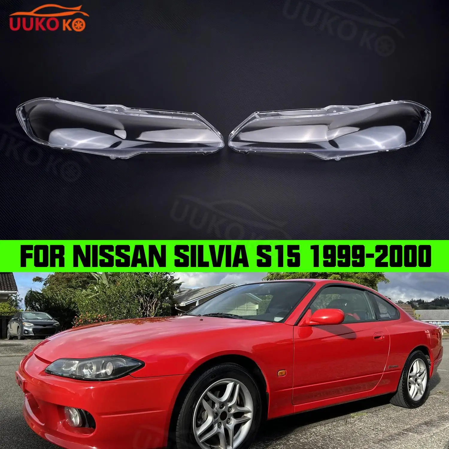 Coque de phare de voiture pour Nissan Silvia S15 1999 – 2000, lentille de phare, abat-jour adapté