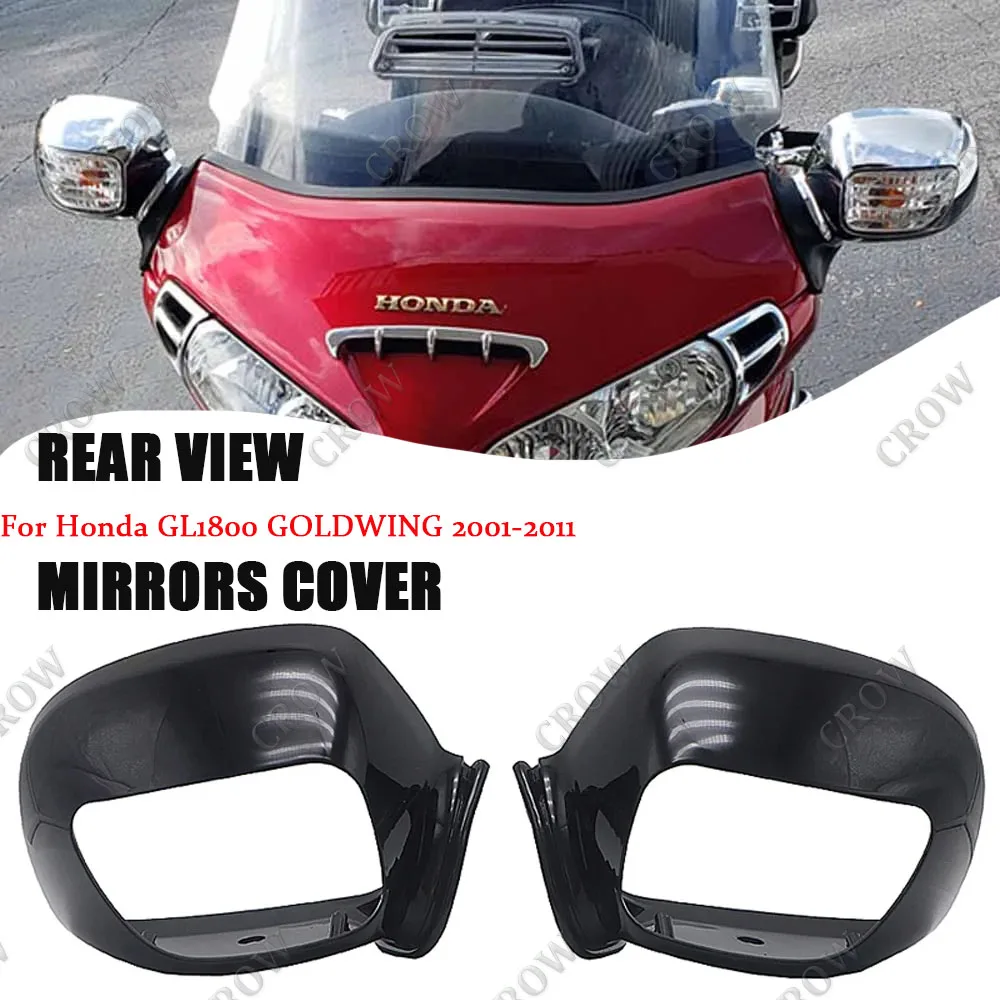 

New Motorcycle Chrome /Black Rear View Side Mirror Housing Case Rear View Mirrors Cover For Honda GL1800 GOLDWING 2001-2011