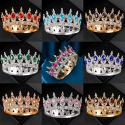 Crystal Crown Tiara Bridal Hair Accessories Rhinestone Crystal Round Crown Hair Jewelry For Women Queen Party Crown Tiaras Gift