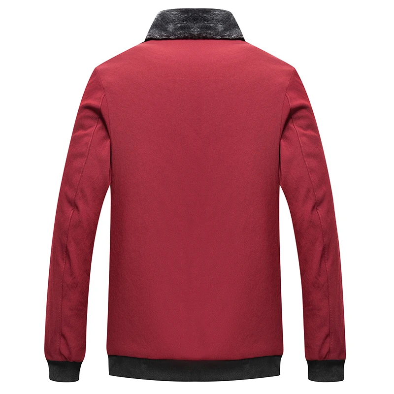 

Men's Thiened Fce Lined Cotton Jaet 2024 New Sle Warm Winter Outerwear Casual Coat with Fur Collar Stand Fit