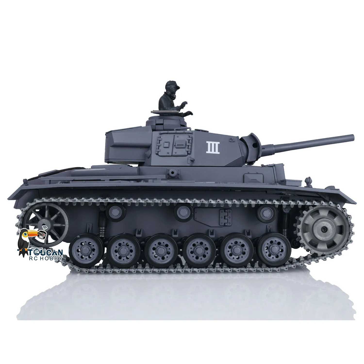 US Sale Henglong 1/16 7.0 Upgraded Panzer III L RTR RC Tank 3848 Metal Tracks - view 5