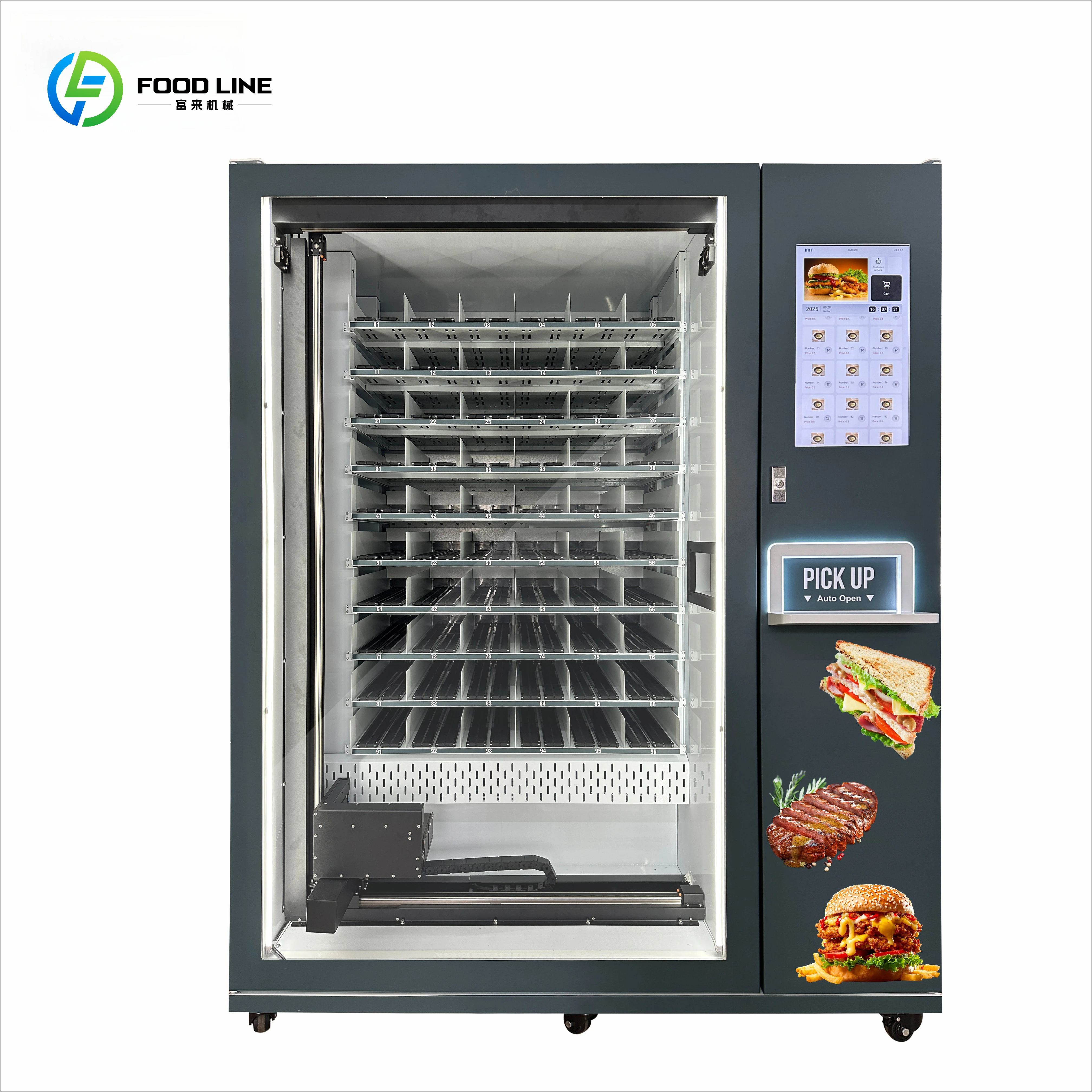 Touch Screen Fast Food Vending Machine With Microwave Full Auto Heating Hot Food Lunch Box Vending Machine Sdk Customized