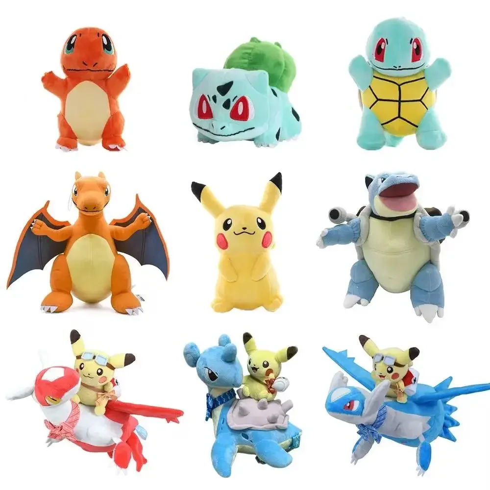 Cute Blastoise Plush Toys Pokemon Plush Toy Bulbasaur Charmander Squirtle Pikachu Anime Figure Gengar Eevee Stuffed Doll Gift