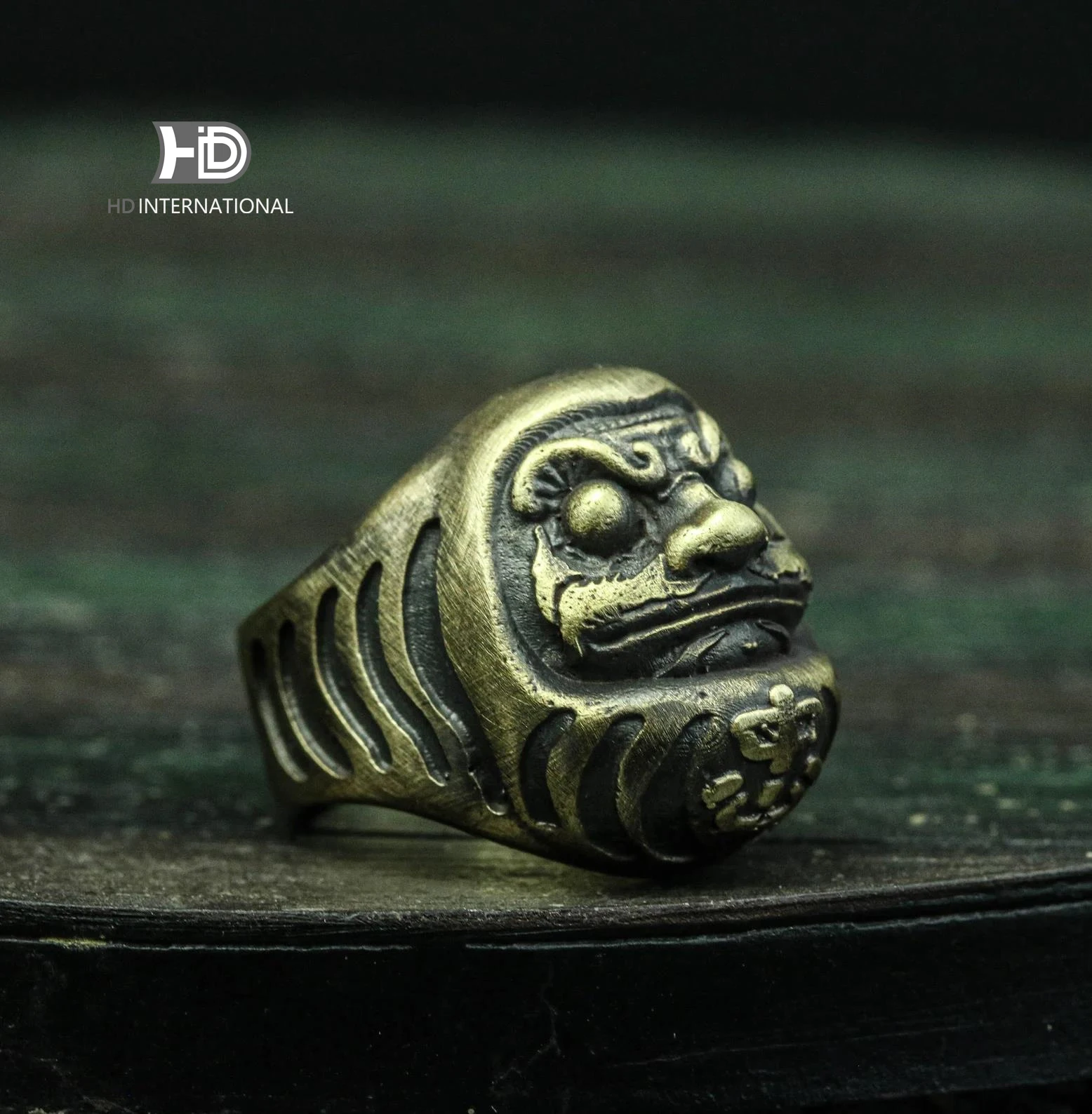 DARUMA ring Damour Budaoweng ring Japanese doll craftsmen make brass jewelry