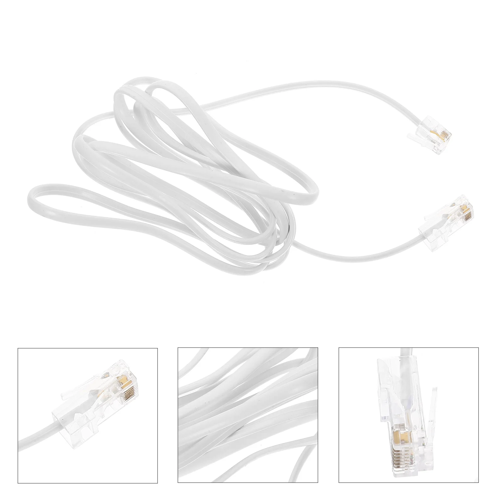 

2 Pcs Telephone Line Converter RJ to Connector Ethernet Cable Female Analog Equipment Cords Wire Pvc Extension Adapter