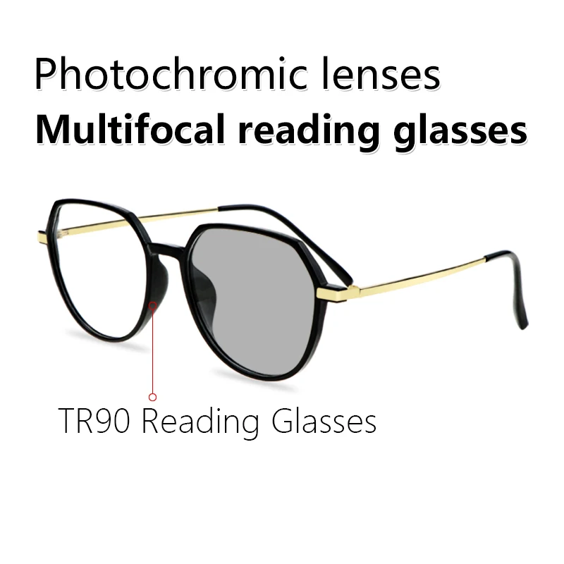 

Photochromic Progressive Reading glasses Computer Readers No Line for Mid-Near Range Approx 3ft Presbyopia Eyeglasses for Women