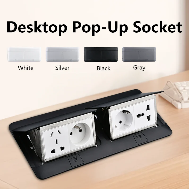 

Countertop Pop-UP Socket Universal Socket with USB Embedded Table Socket Outlet Built-in Desktop Outlet 146x220mm